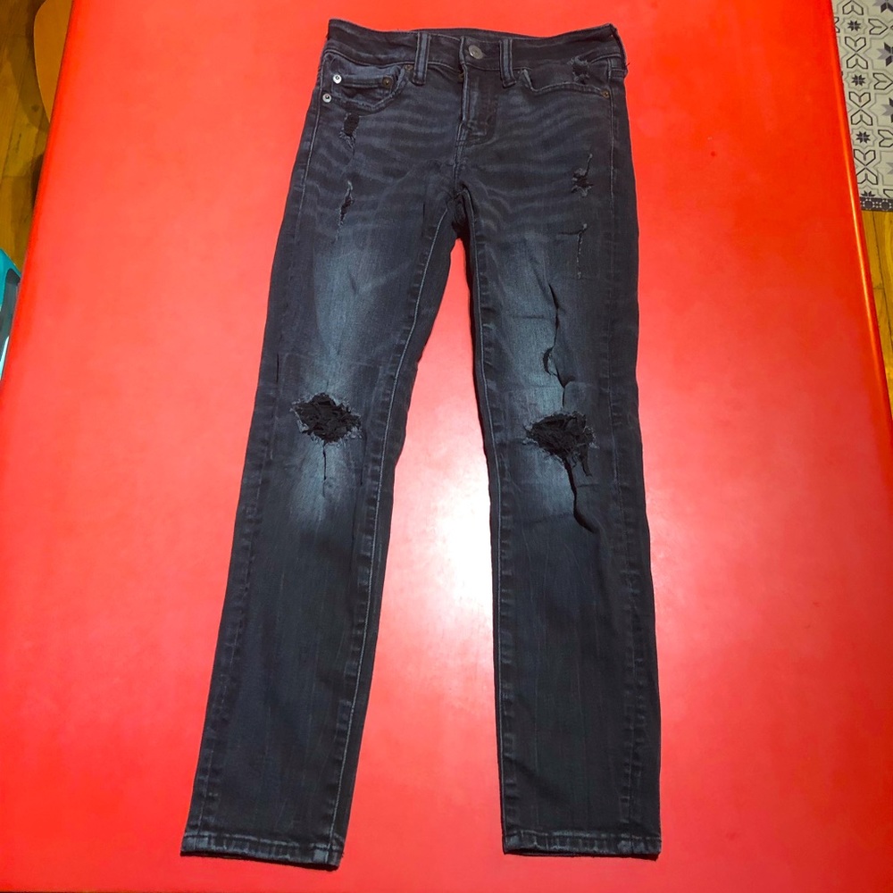 American Eagle Black Jeans Size 26x28 Perfect Condition